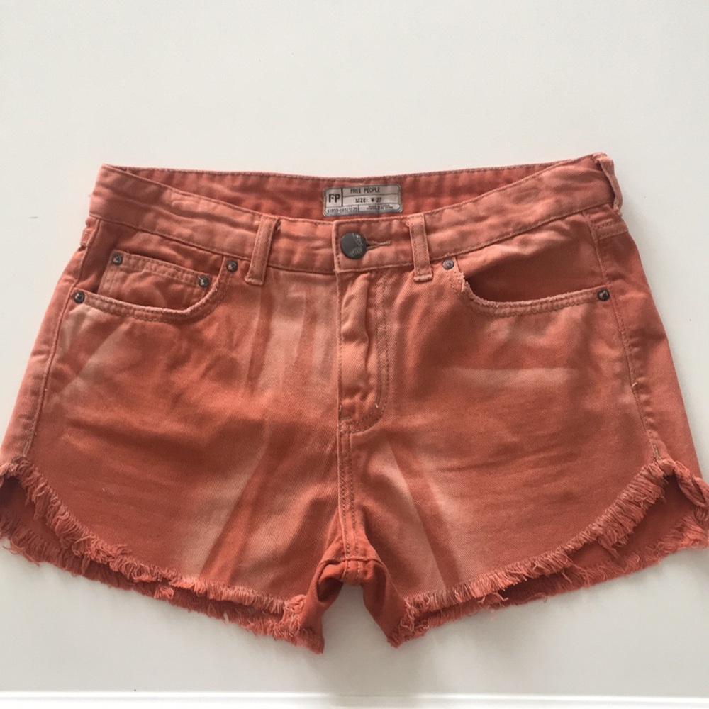 Free People size 27 burnt orange cutoff shorts